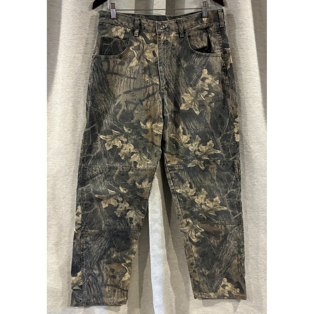 Vintage Wrangler Double Knee Camo Jeans Mens 34X32 Pants Mossy Oak Hunting Y2K